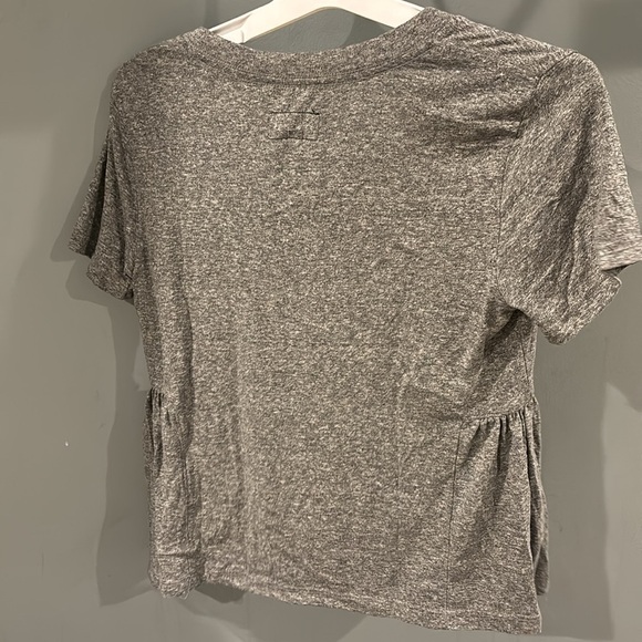 Current/Elliott Size 0/XS Gray Scoop Neck Peplum Ruffle Tee - Picture 5 of 5